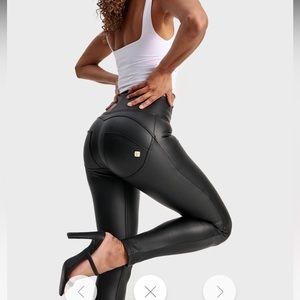 NWT WR.UP Faux Leather 7/8 Length Legging black